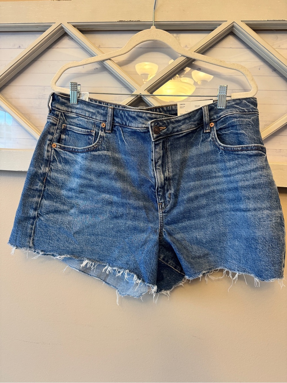 NWT American Eagle Outfitters Mom Shorts Blue Denim Size 20W Super High Rise
